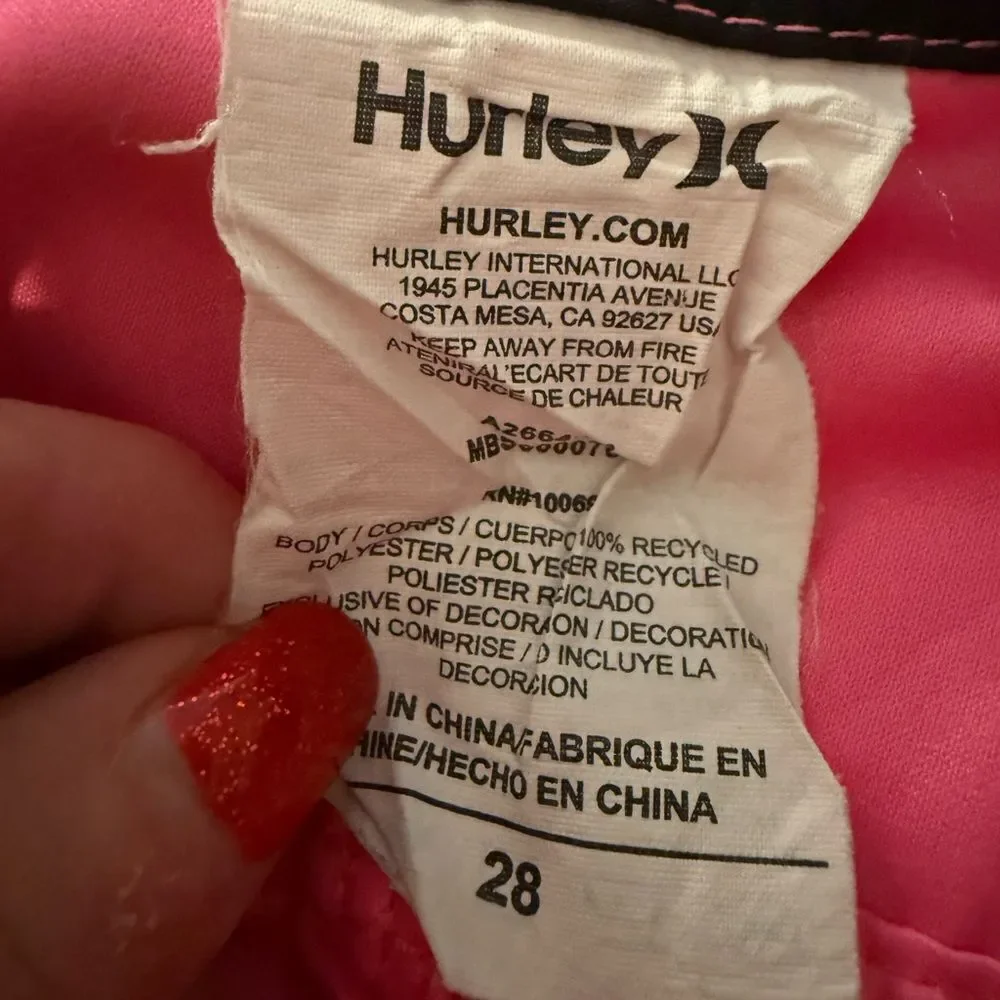 Pink Men’s Hurley brand Board Shorts with Logo size 28